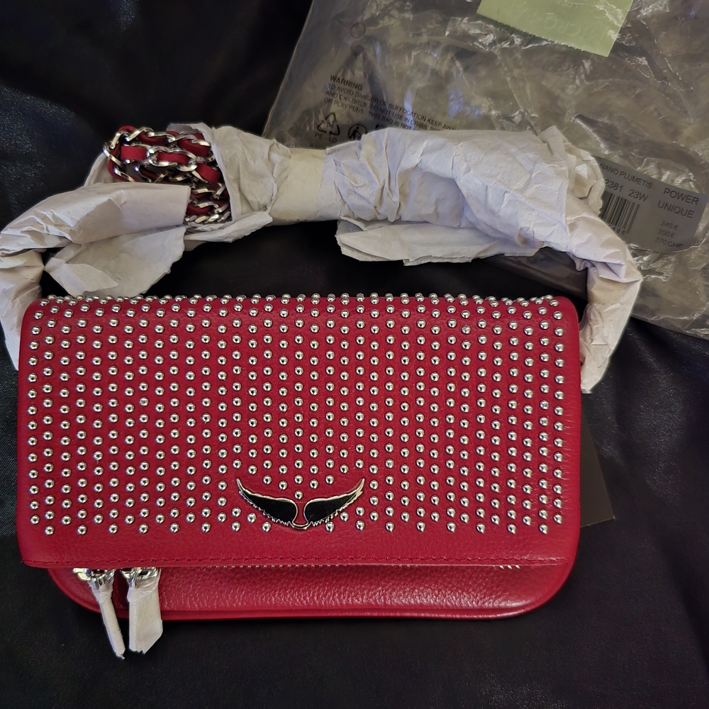 Zadig and Voltaire Nano Red Studded Women's Bag